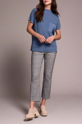 Tribal Dolman Pocket Sweater in Slate Blue LightReflectiveTrim Casual Tank