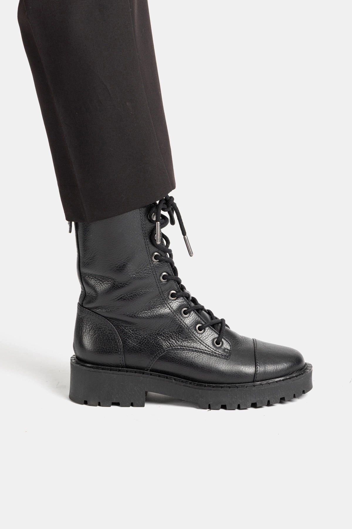 Crystal Glow Trinity Boot In Black Leather