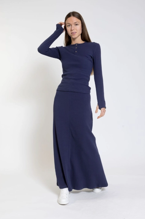 Shirred Back Functional Fashion TTYL Navy Skirt TTYLSS420S-B