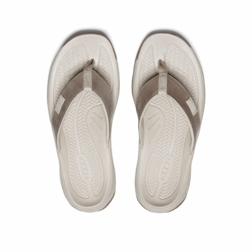 Women's Kona Leather Flip-Flop  |  Brindle/Silver Birch Ergonomic Shape