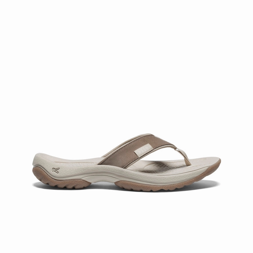 Women's Kona Leather Flip-Flop  |  Brindle/Silver Birch Smooth Lining