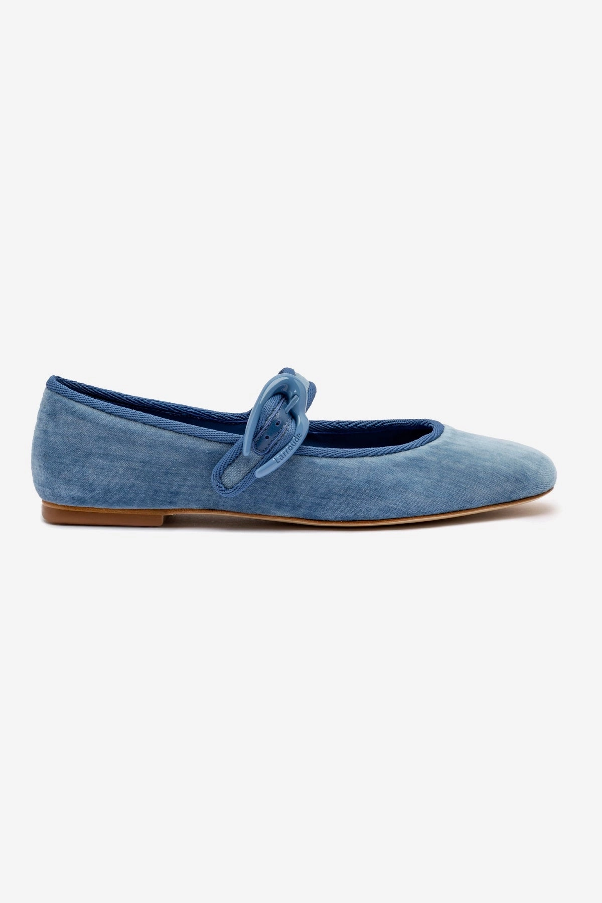 Verona Ballet Flat In French Blue Velvet Moisture Wicking Lining Quick Pack