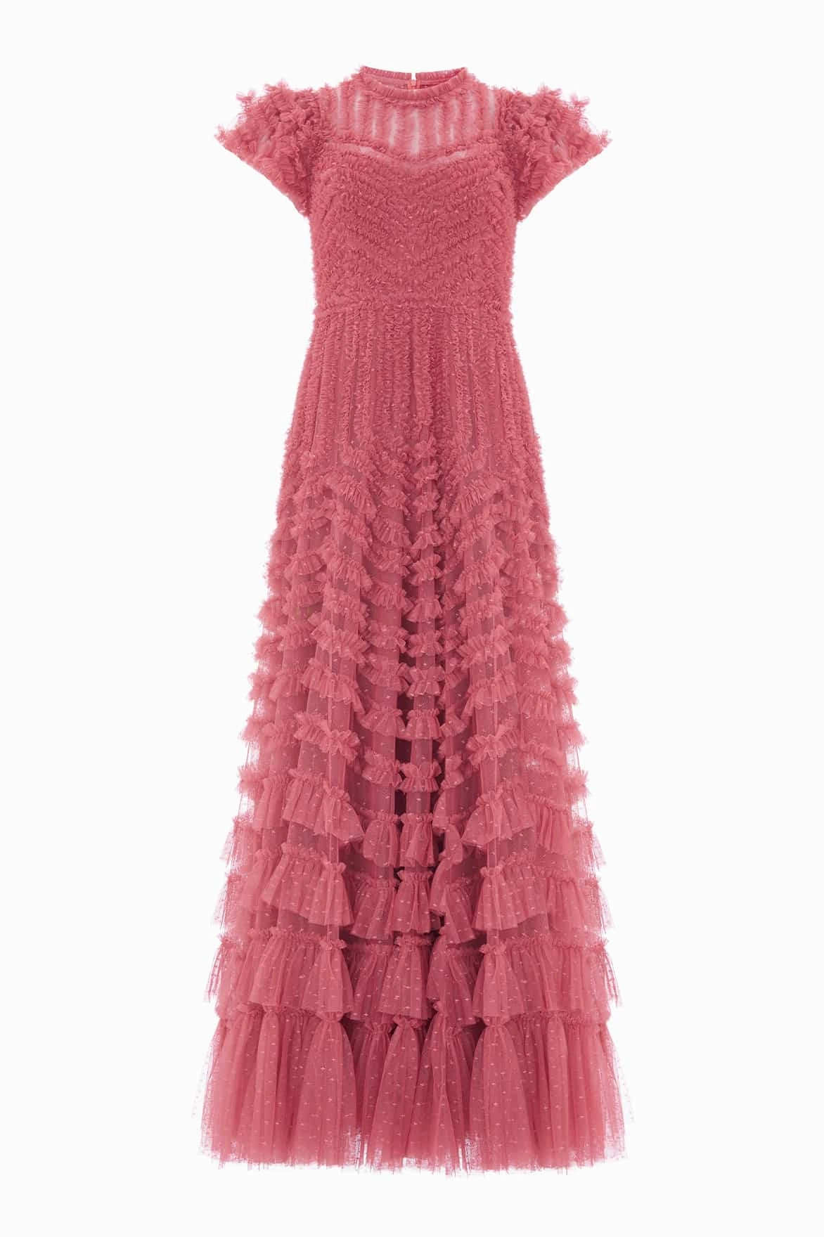 Work-to-Play Wear Bold Movement La Vie En Rose Round Neck Short Sleeve Gown