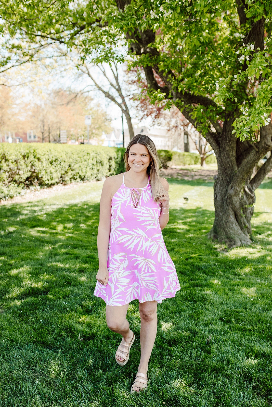 Chic Silhouette Cape May Dress Palm Leaf Orchid