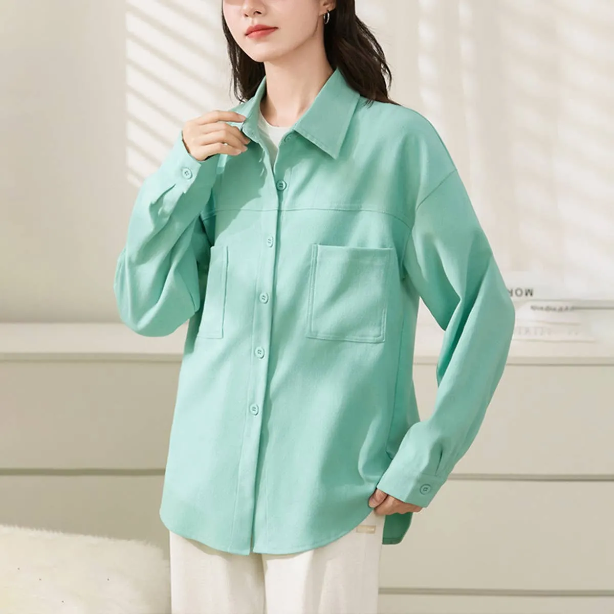 ThermalLining UV Protective Layer COMMUTER STYLE LONG-SLEEVED SLIMMING SHIRT_CWTBLL0905