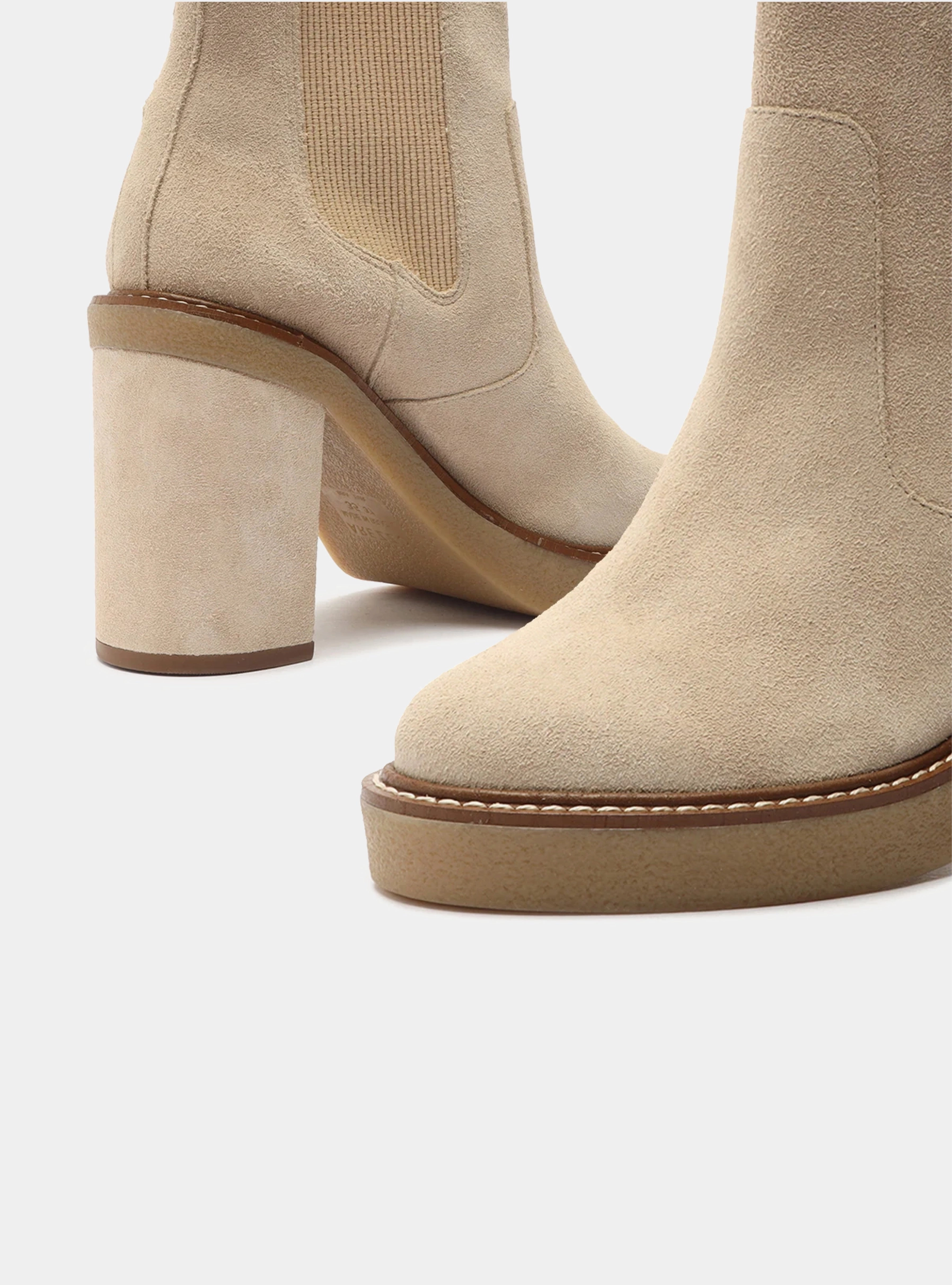 Jade Leather Bootie Comfort footbed Chunky Sole