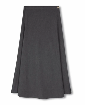 Beige Charcoal Circle Skirt W-22729 Organic Cotton Light Moodboard