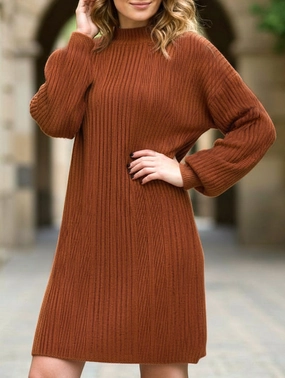 Round neck long sleeve versatile dress Premium Quality Summer-Season