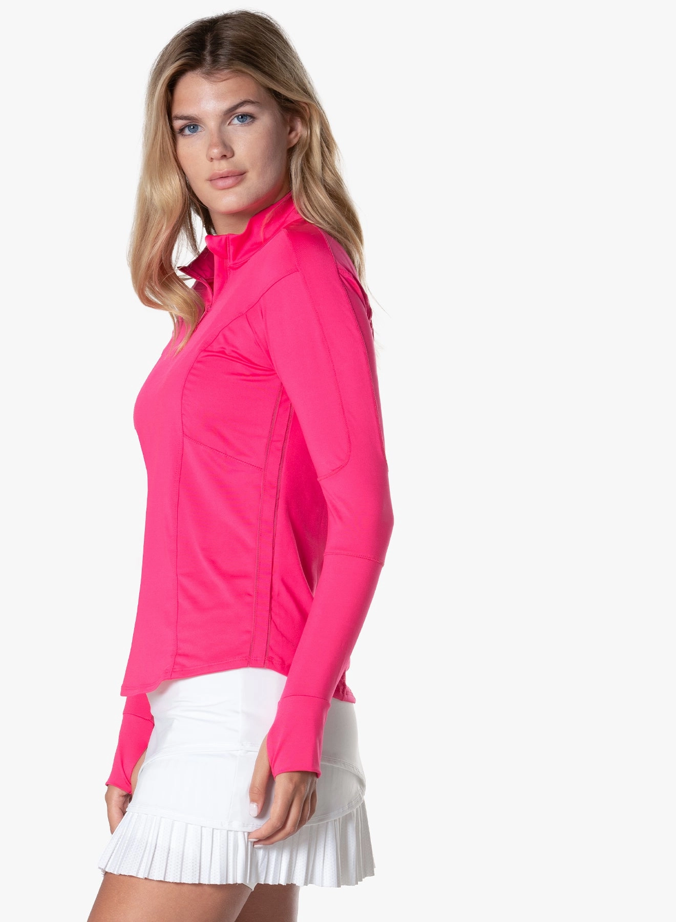 Antibacterial Fabric Relaxed Look 1/4 Zip Long Sleeve