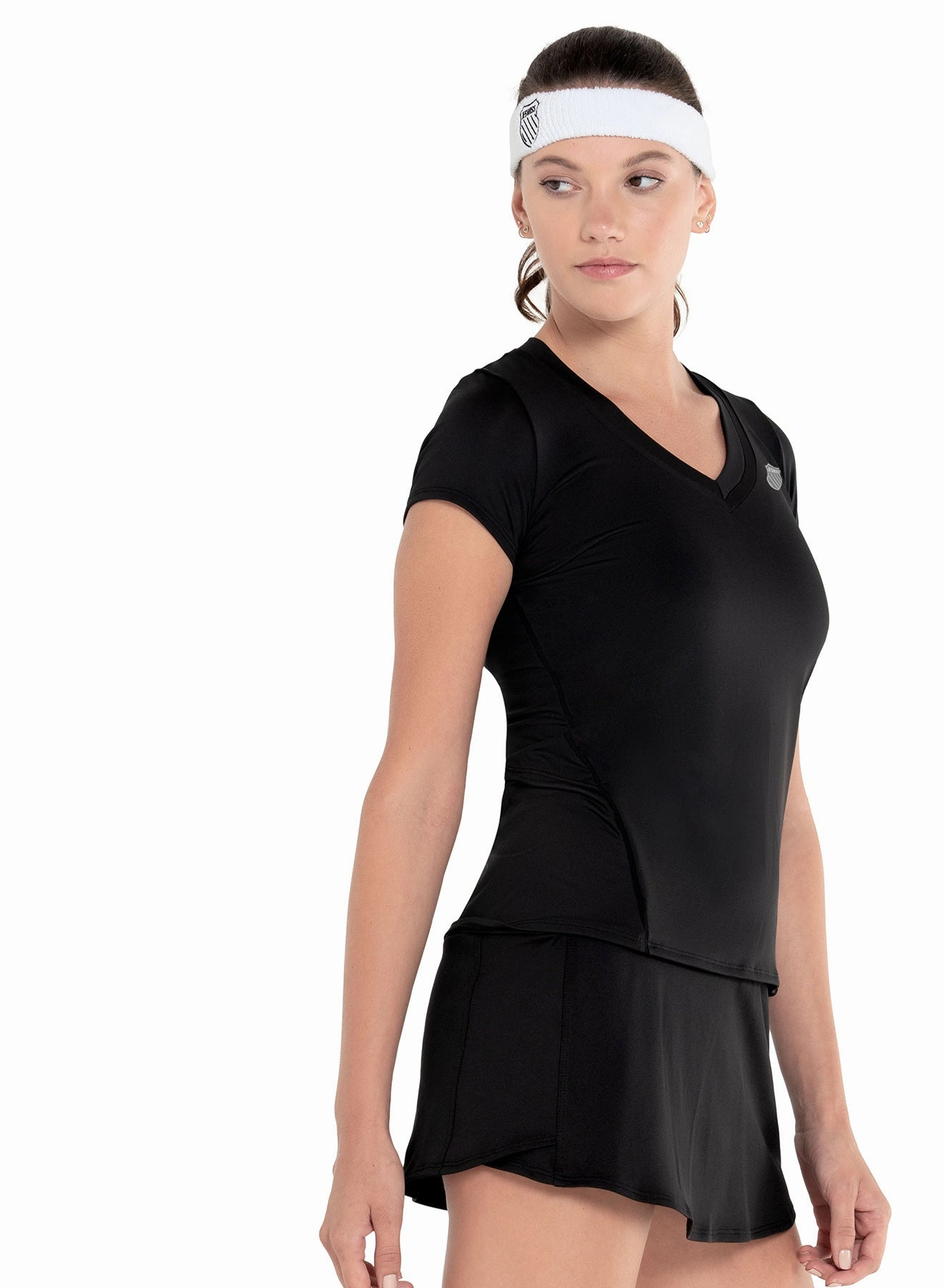 DoubleLayeredShoulders Warm Fabric Excel V-neck Short Sleeve