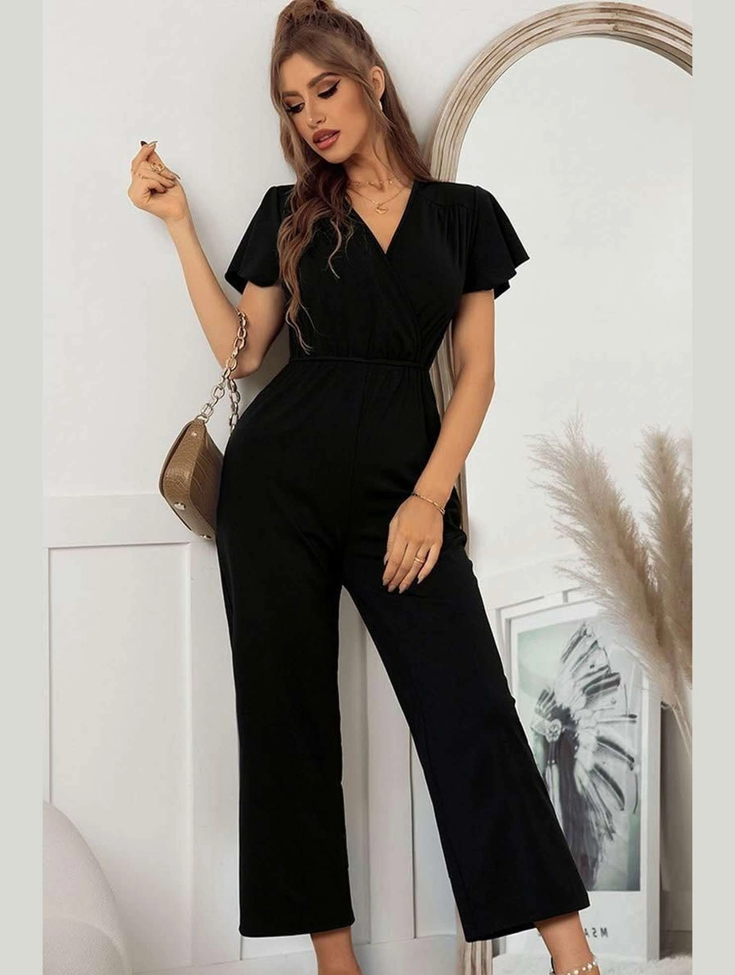 Bold Lightweight V NECK SHORT SLEEVE JUMPSUIT