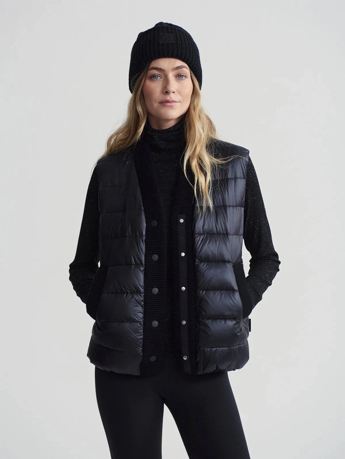 Varley Colwyn Padded Gilet in Black Anti Pilling BreathableFabric