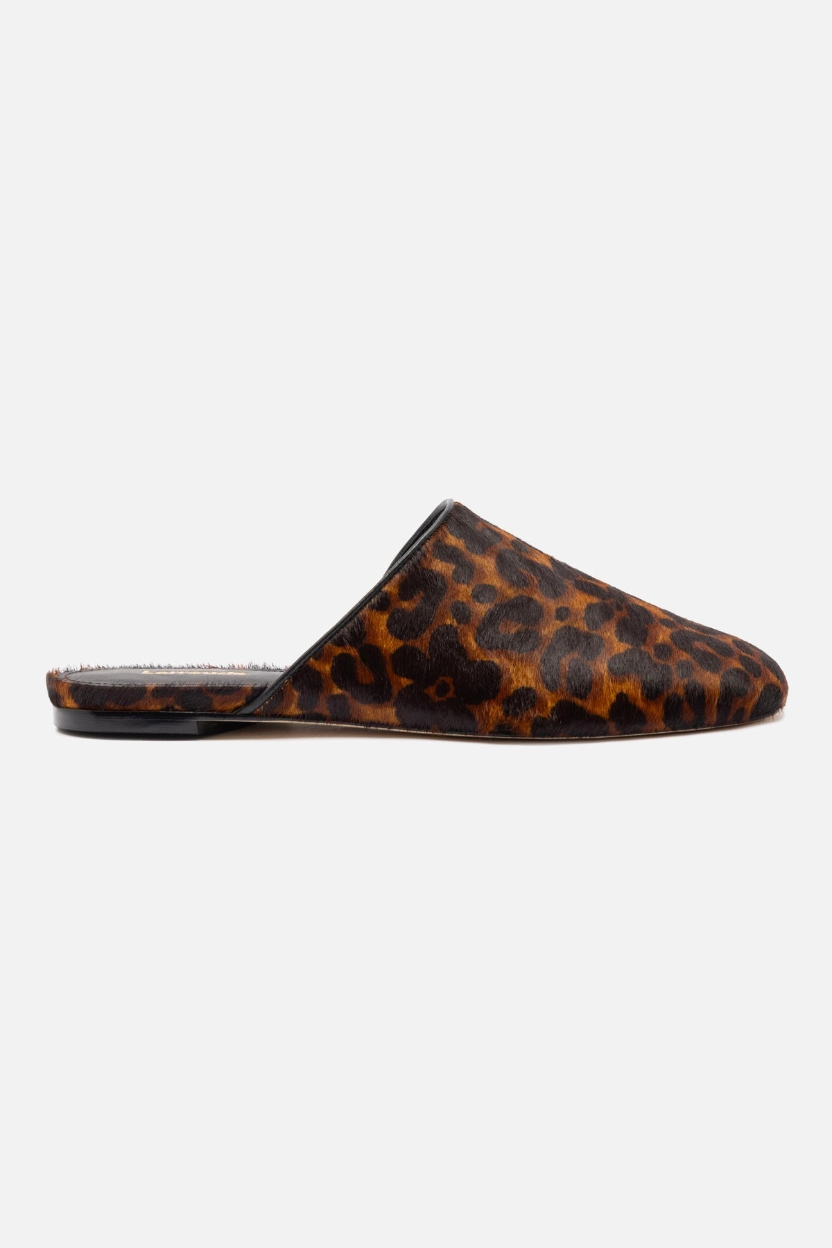 Work Venice Flat Mule In Leopard Print Calf Hair