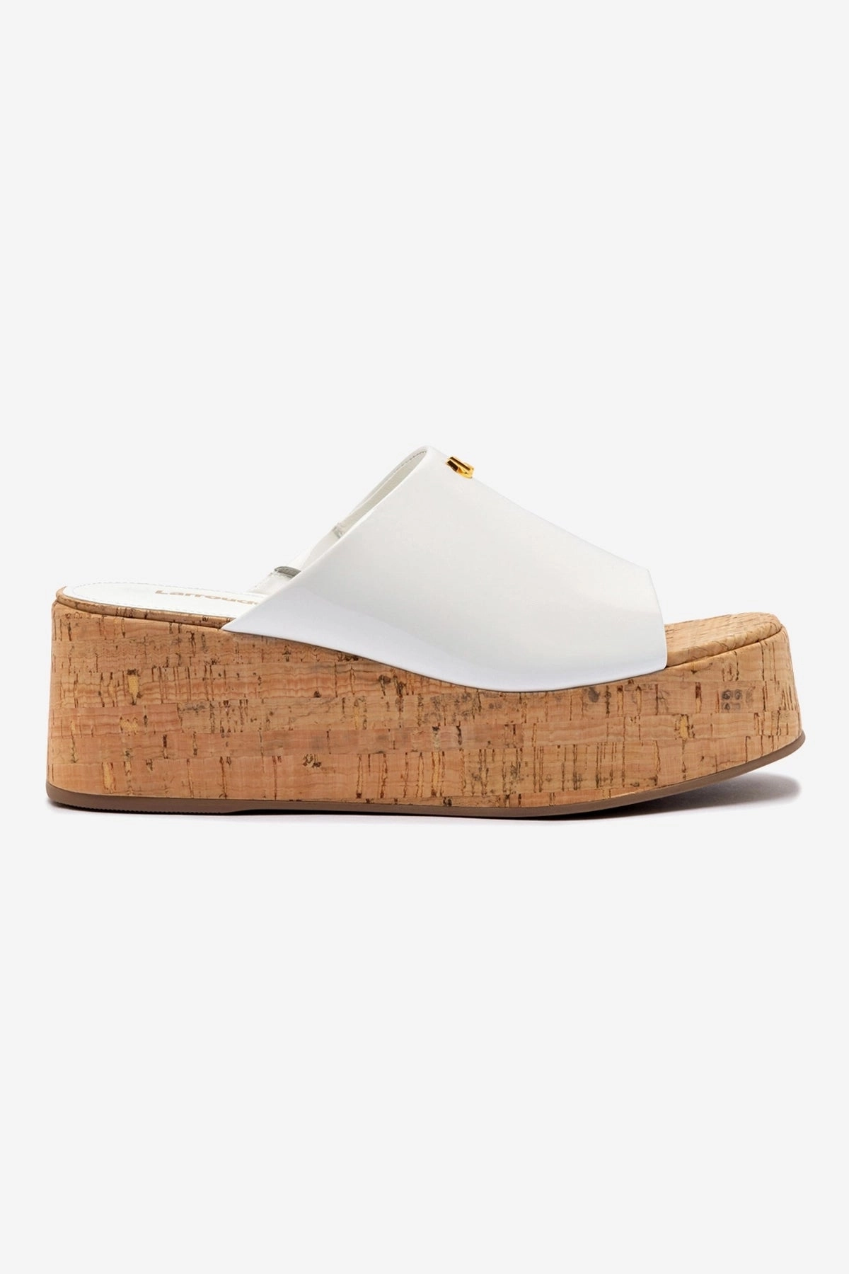 forest walk Torsional Stability System Charli Mule In White Patent Leather