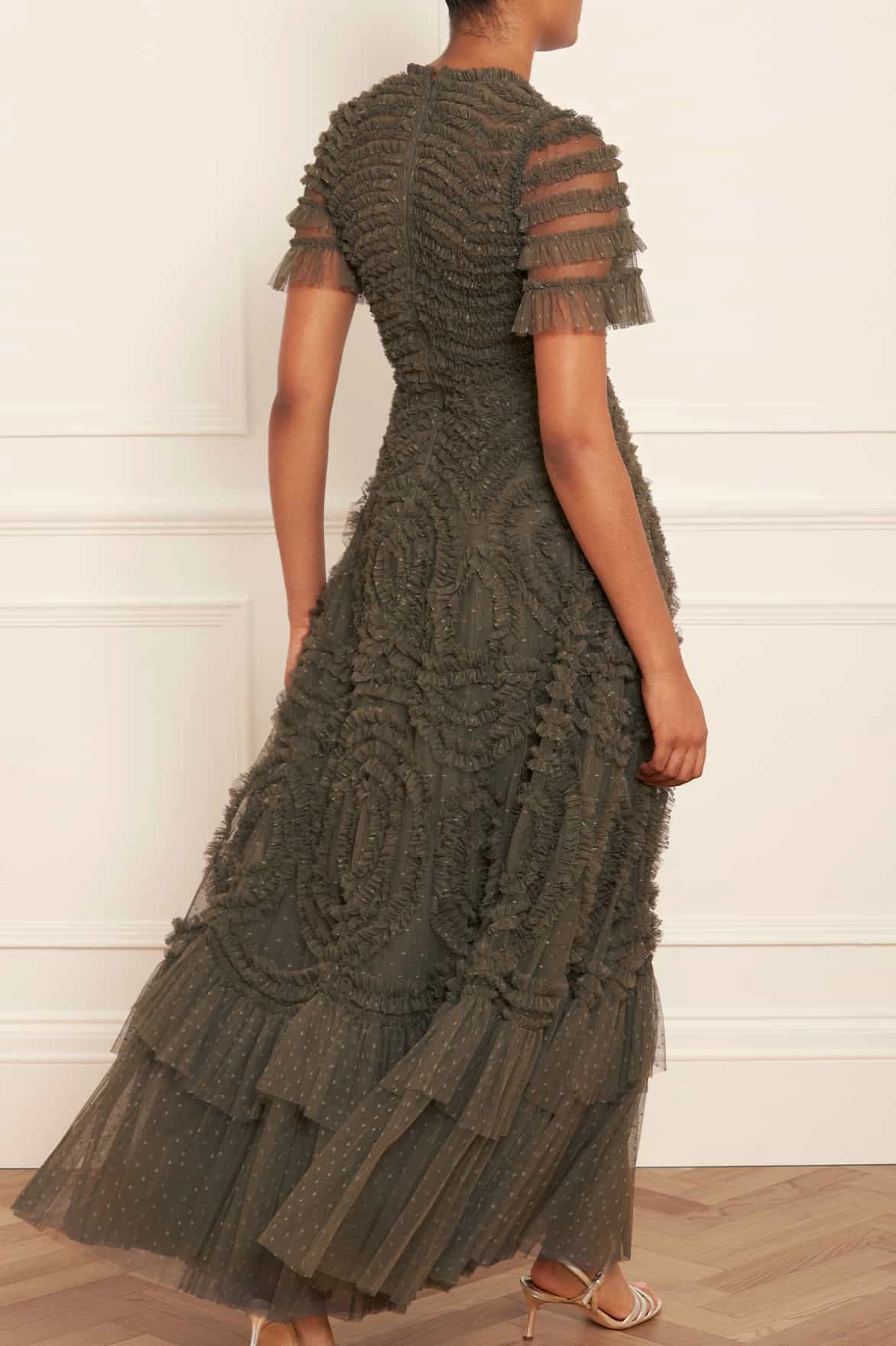 Soft Stretch Verity Ruffle V-Neck Gown