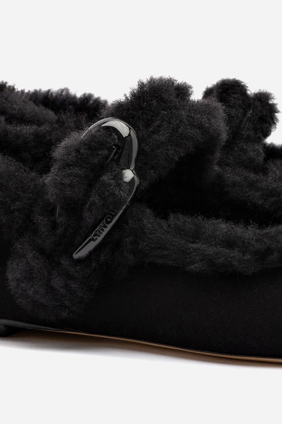 Move Bold Cushioned Base Busy Professionals Verona Ballet Flat In Black Suede And Black Shearling