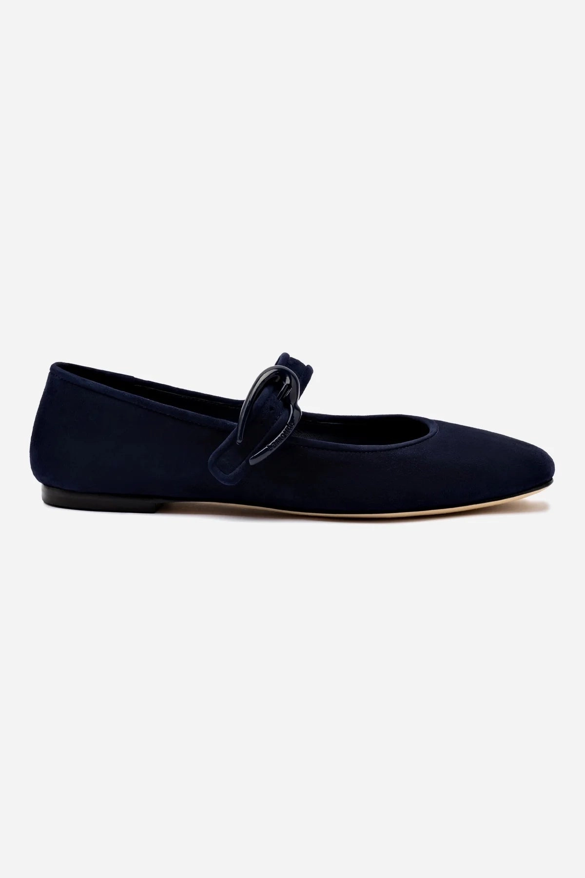 Verona Ballet Flat In Navy Suede Leather Upper Forest Path