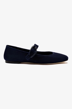 Happy Move Verona Ballet Flat In Navy Suede