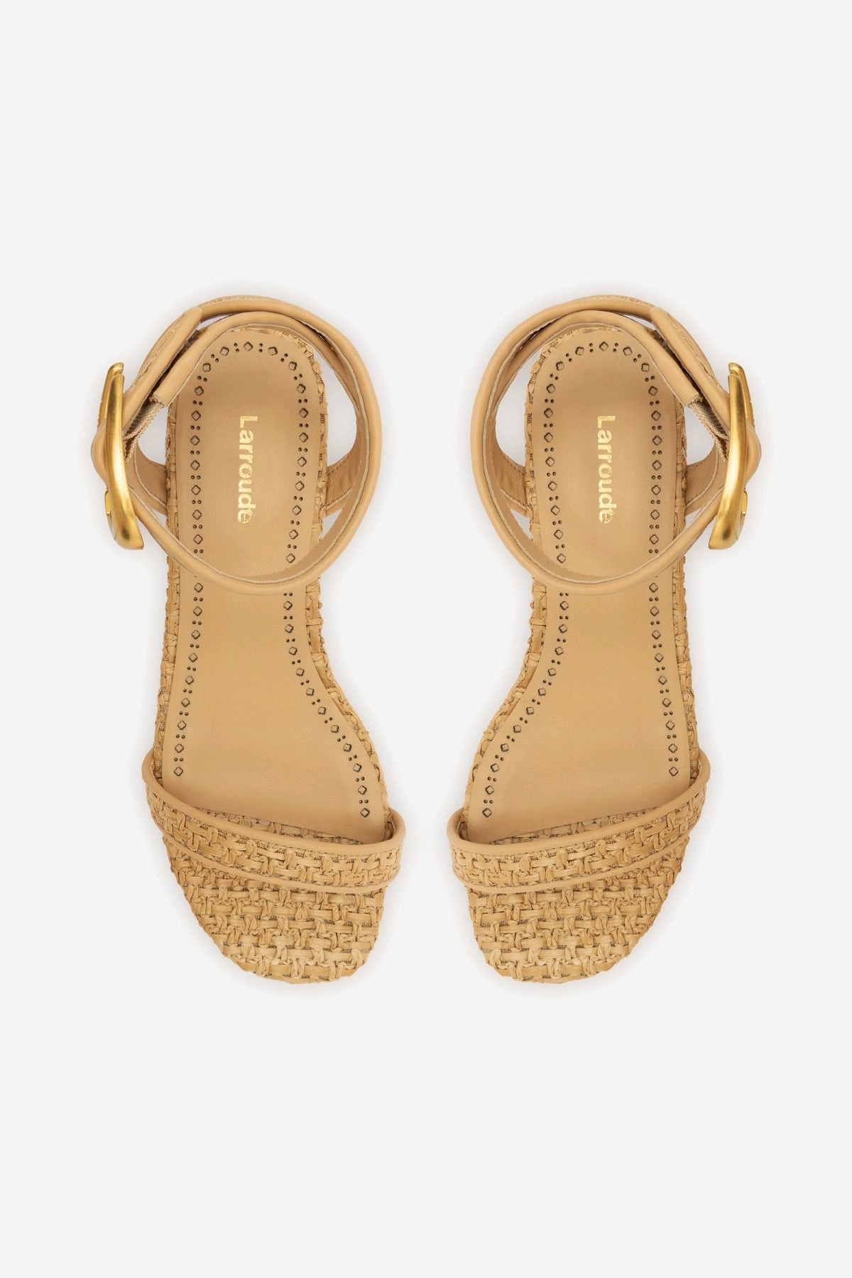 Clean Step Memory Foam Standing All Verona Flat Sandal In Beige Leather and Natural Raffia