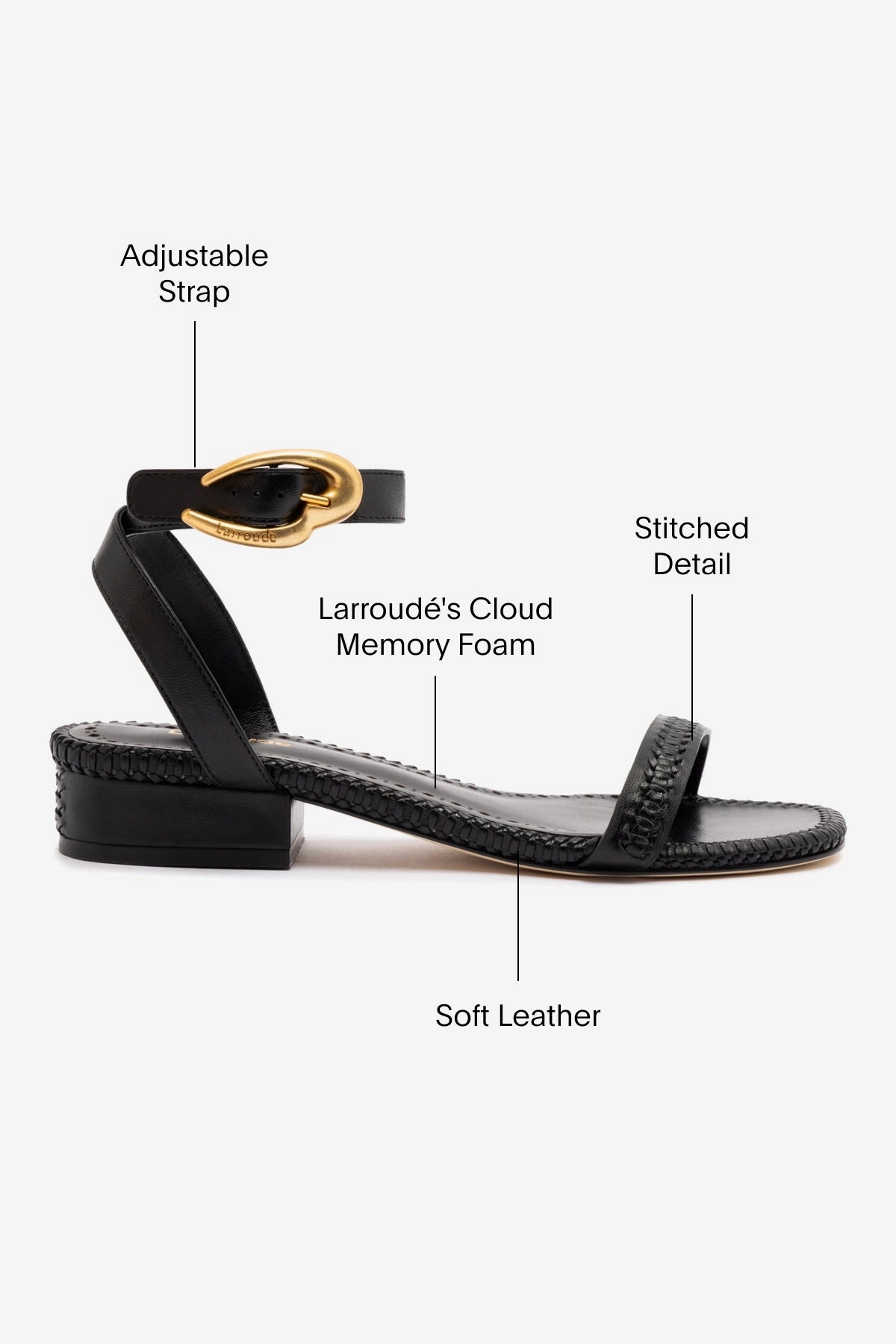 Verona Flat Sandal In Black Leather Suede Soft