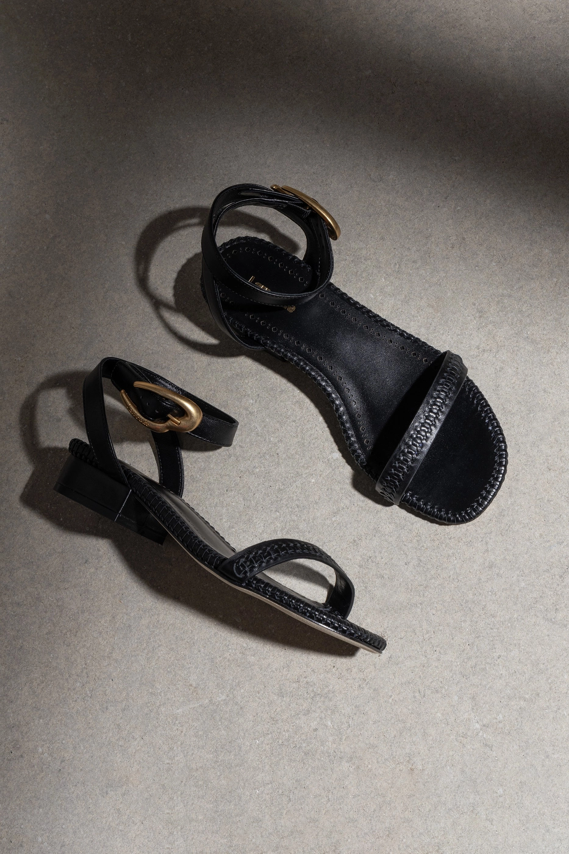 Verona Flat Sandal In Black Leather Global Cool