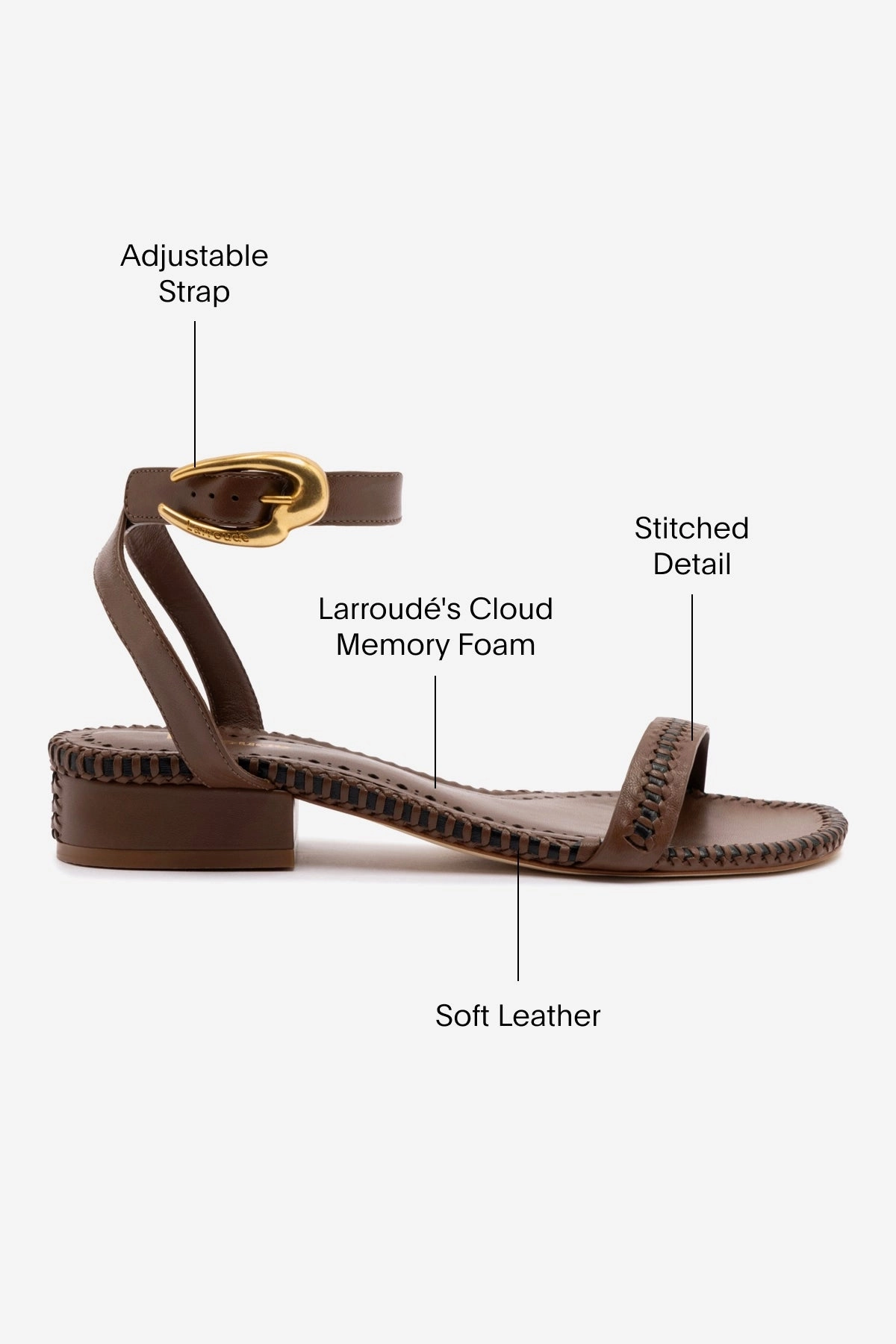 senior care Adjustable Straps Verona Flat Sandal In Burnt Umber Leather