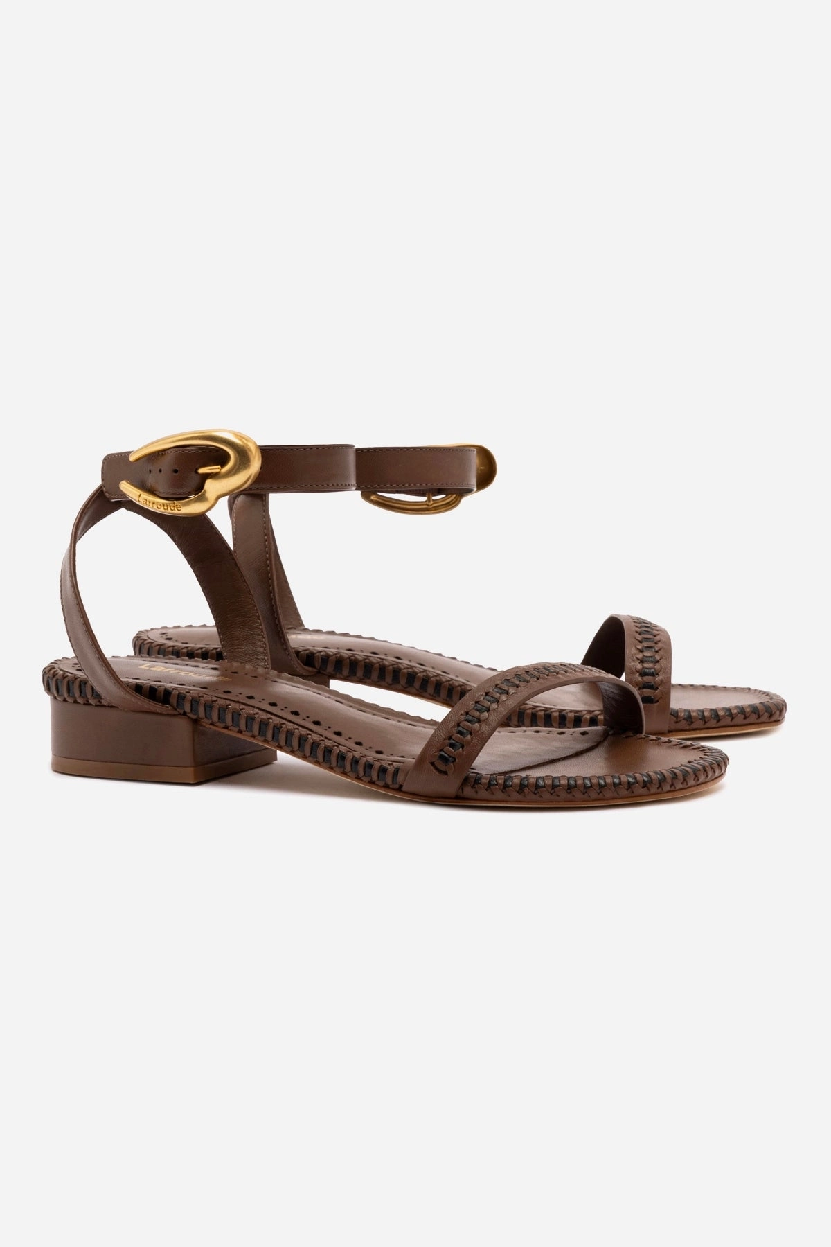 Verona Flat Sandal In Burnt Umber Leather Fantasy Path
