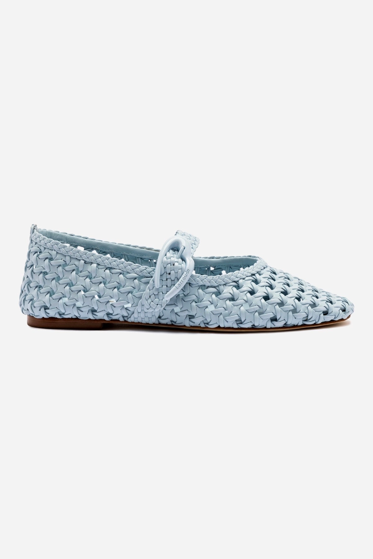 Verona Macrame Ballet Flat In Maya Leather Neutral Glow Comfort collar
