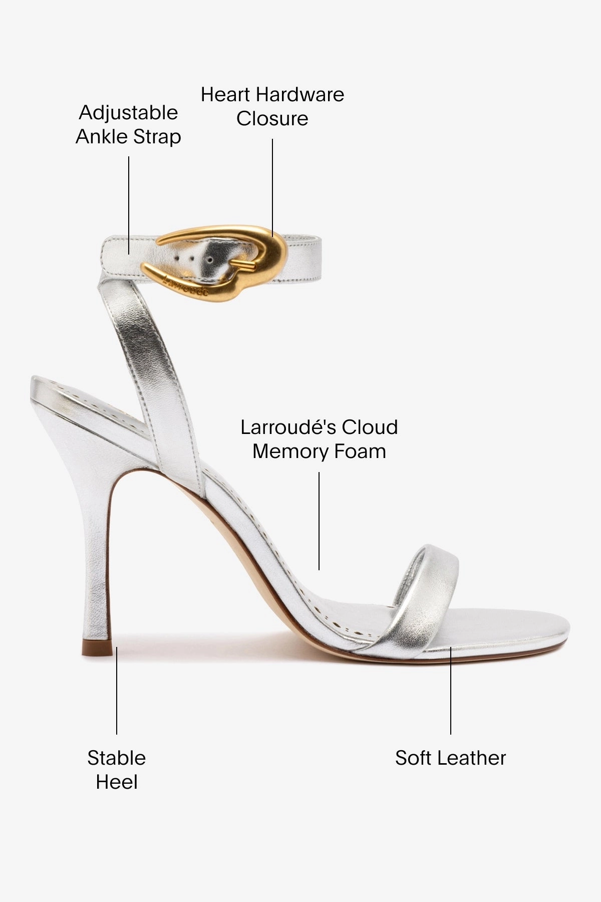 Pressure Relief Insoles Verona Sandal In Silver Metallic Leather