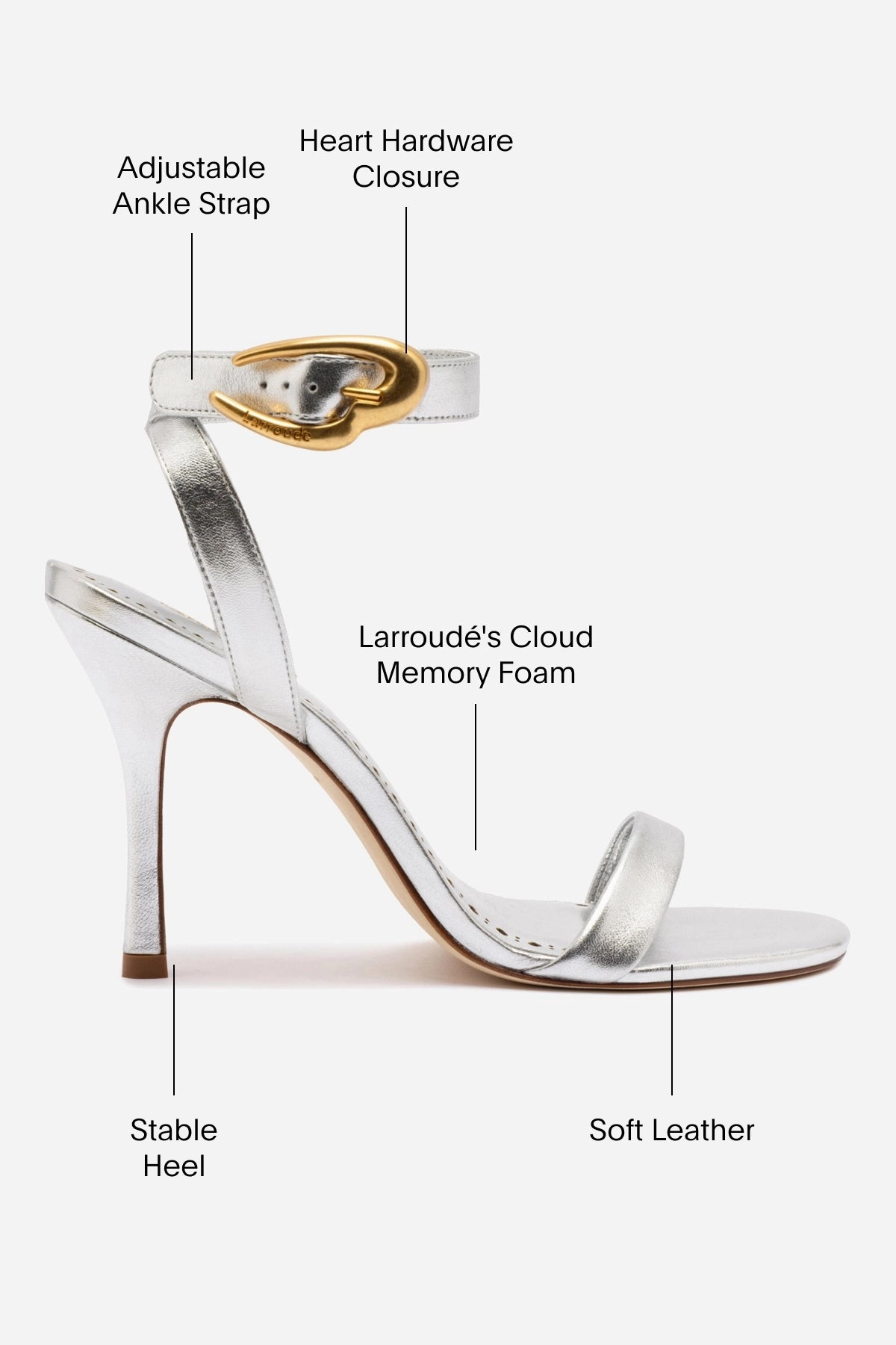 Verona Sandal In Silver Metallic Leather Chic Fit