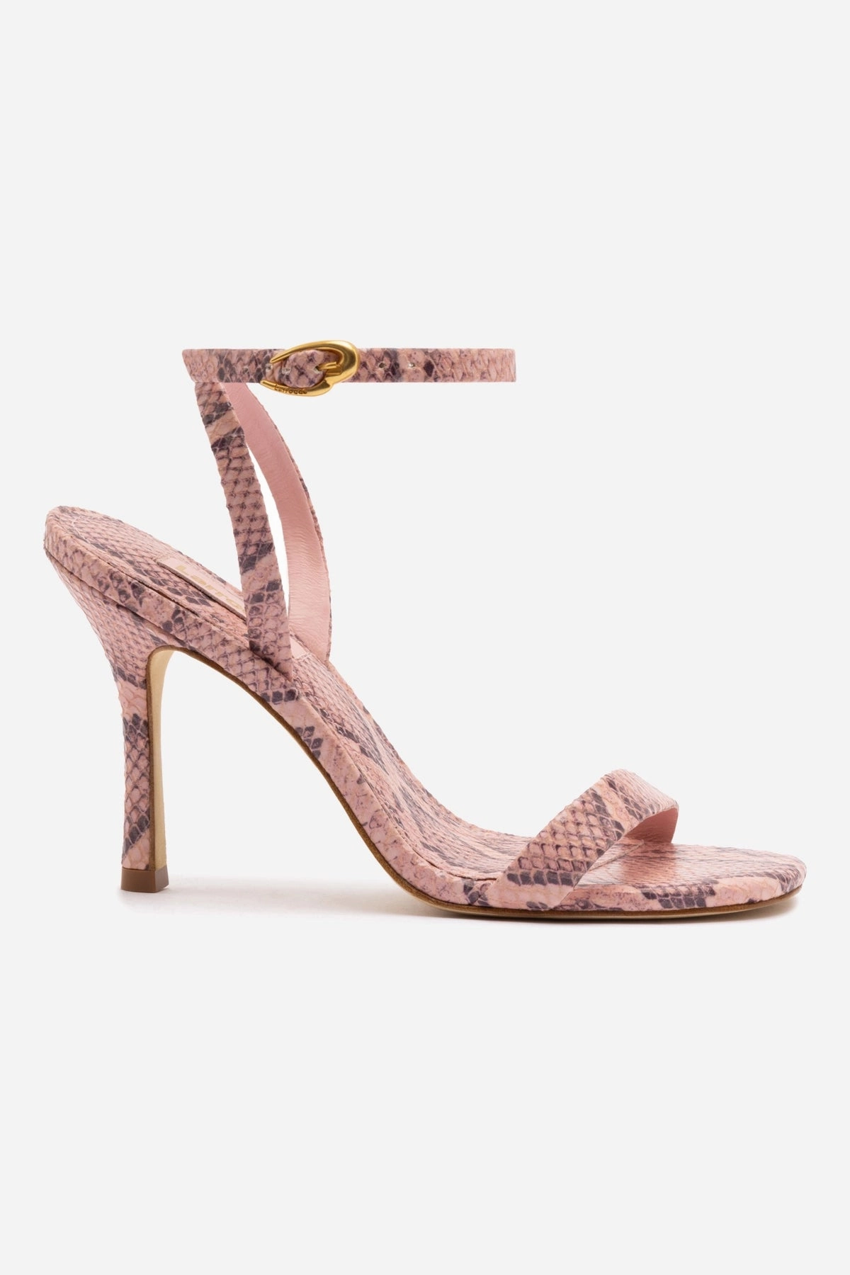 Love Glow Veronina Sandal In Tulip Python Embossed Leather