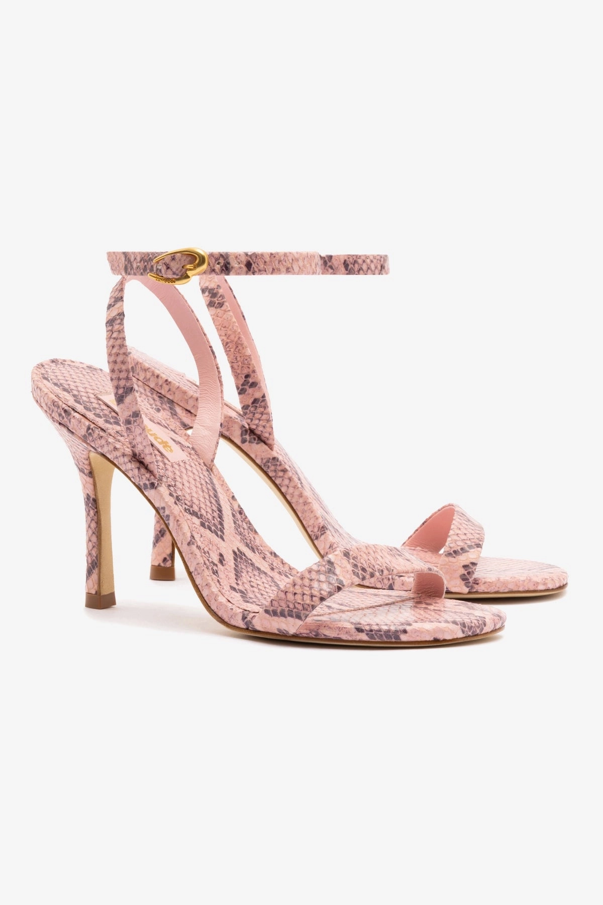 Stability Shank Ice Grip Veronina Sandal In Tulip Python Embossed Leather
