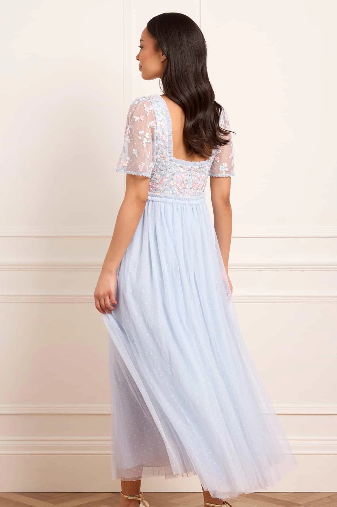 Versailles Ditsy Bodice Ankle Gown Office Cool Charming Comfort