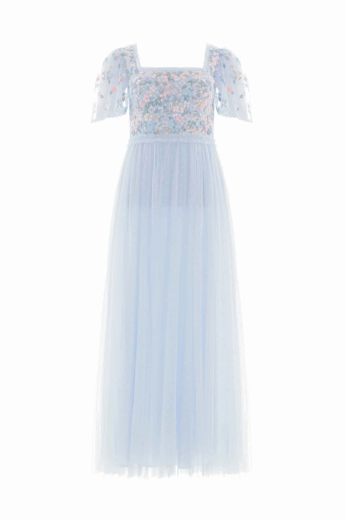 Versailles Ditsy Bodice Ankle Gown Refined Mood Simple Bow