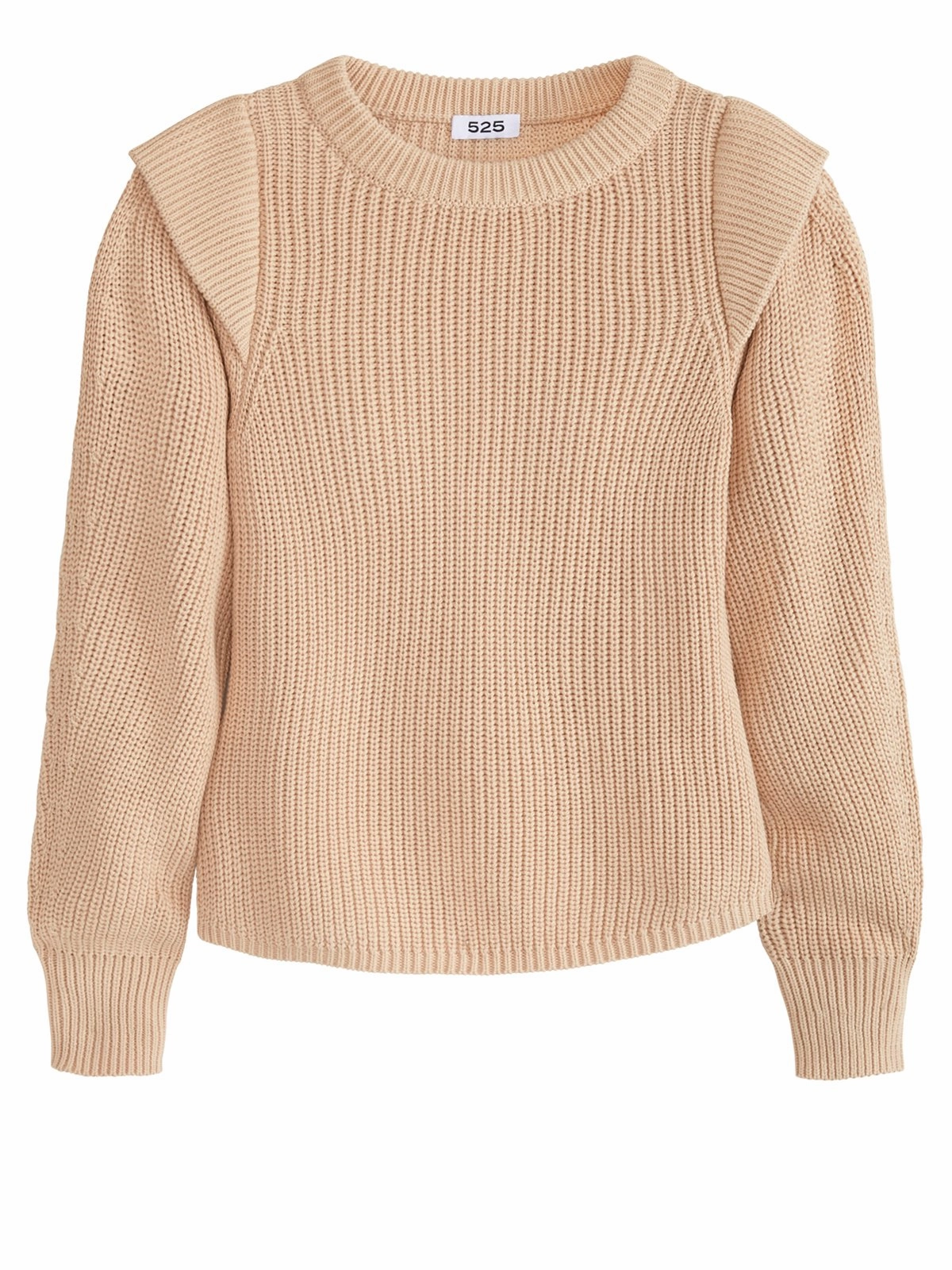 FlexibleRibbedTrims Low Impact Manufacturing SHOULDER DETAIL PULLOVER