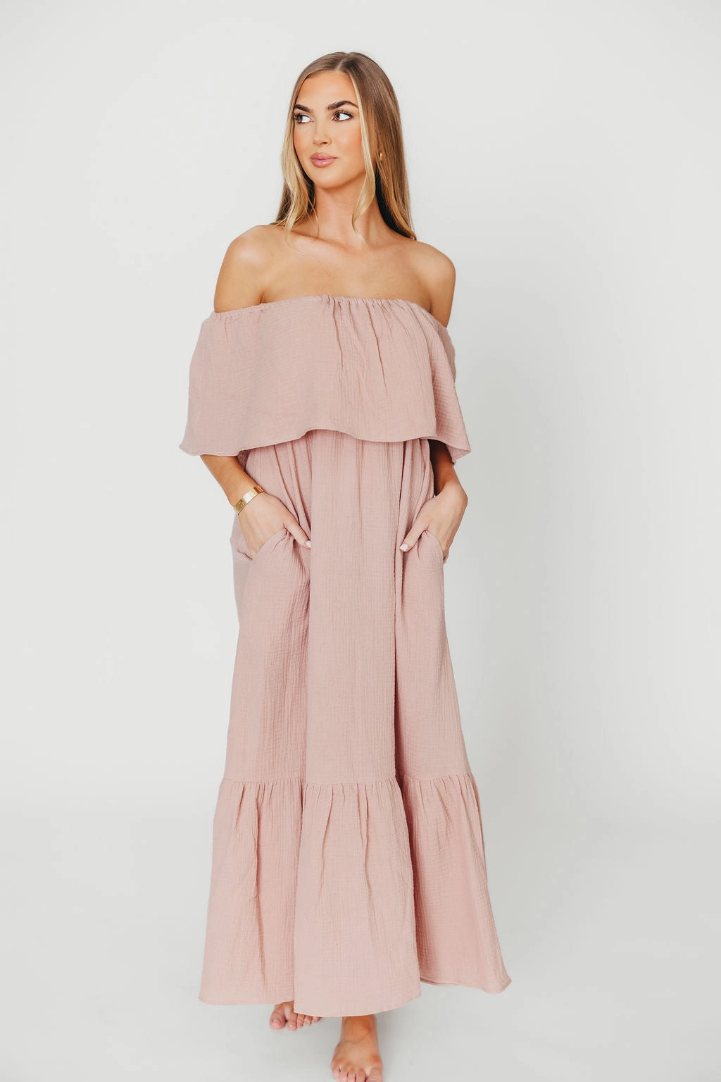 Josie 100% Cotton Maxi Dress in Rose - Bump & Nursing Friendly *Final-Sale* All Fit Style