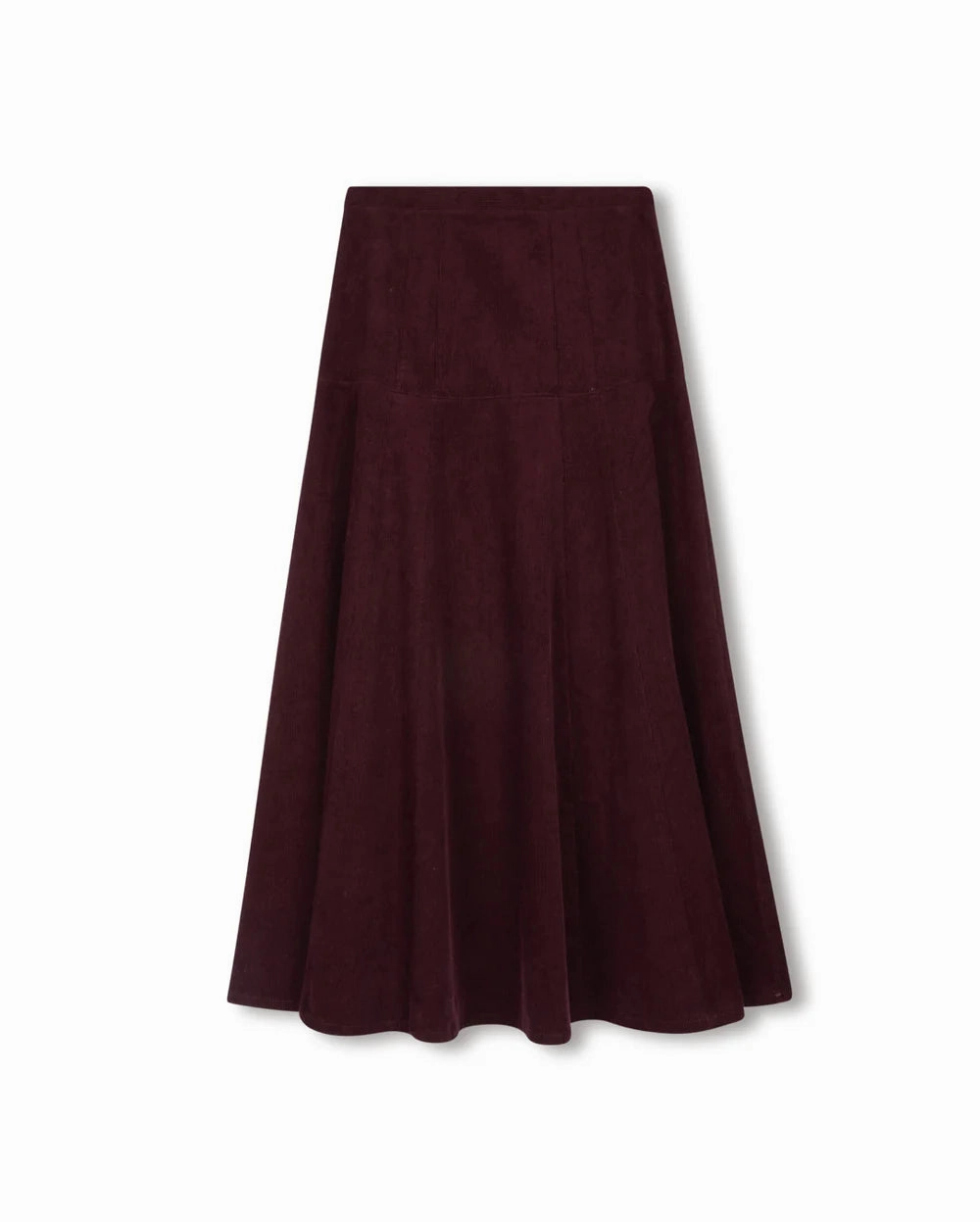 Classic Design Beige Burgundy Yolk Skirt W-21520