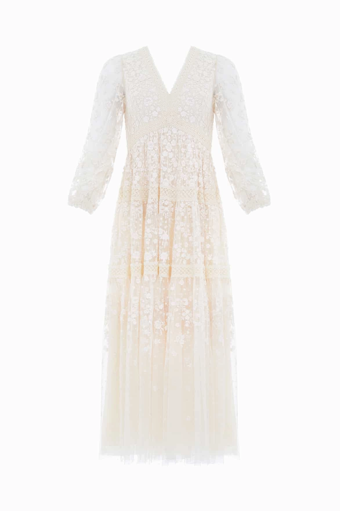 Celestia Ribbon Ankle Gown Grace Color Zip-Closure