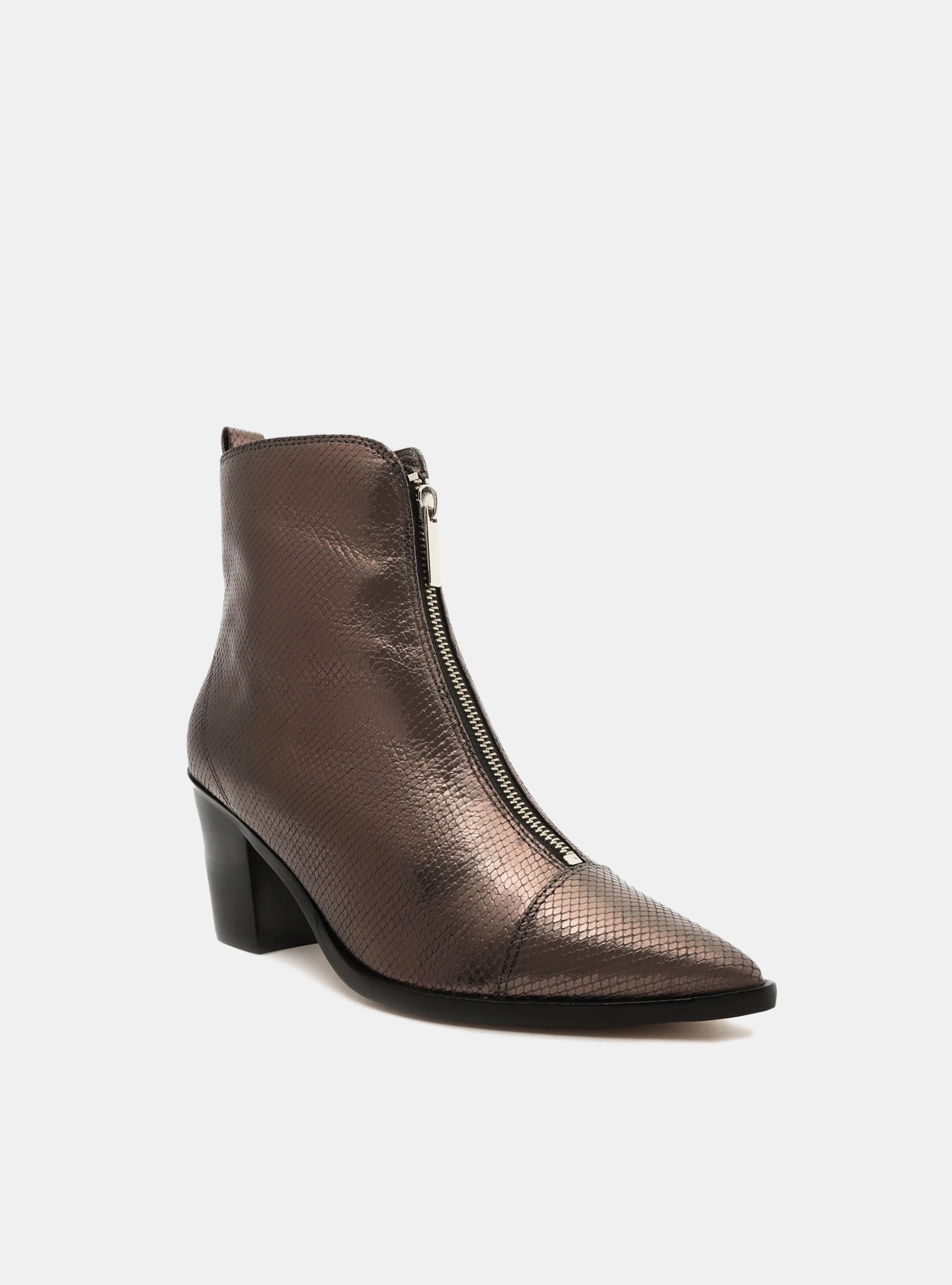 Vic Snake Leather Bootie Lift Up