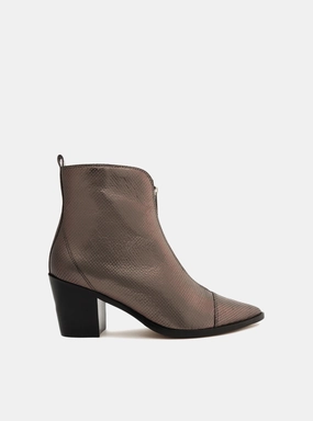 Vic Snake Leather Bootie Construction Fit