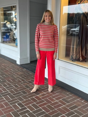 Vilagallo Knit Beige Turtleneck Sweater RawHemDetail Microfiber Technology