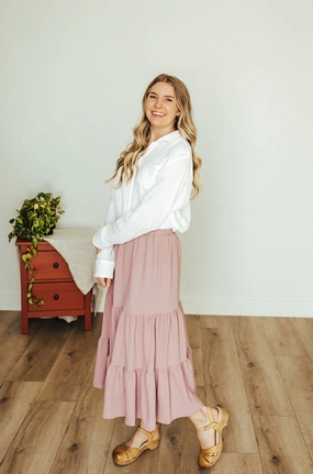 Twist Front Smart Look Virginia Ruffle Skirt