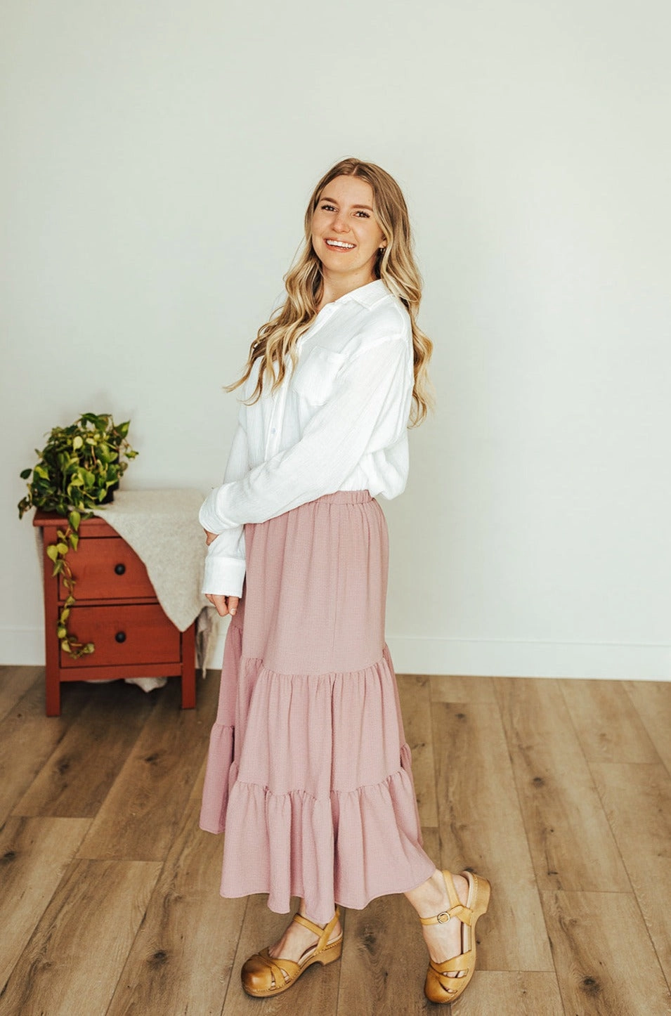 Twist Front Smart Look Virginia Ruffle Skirt