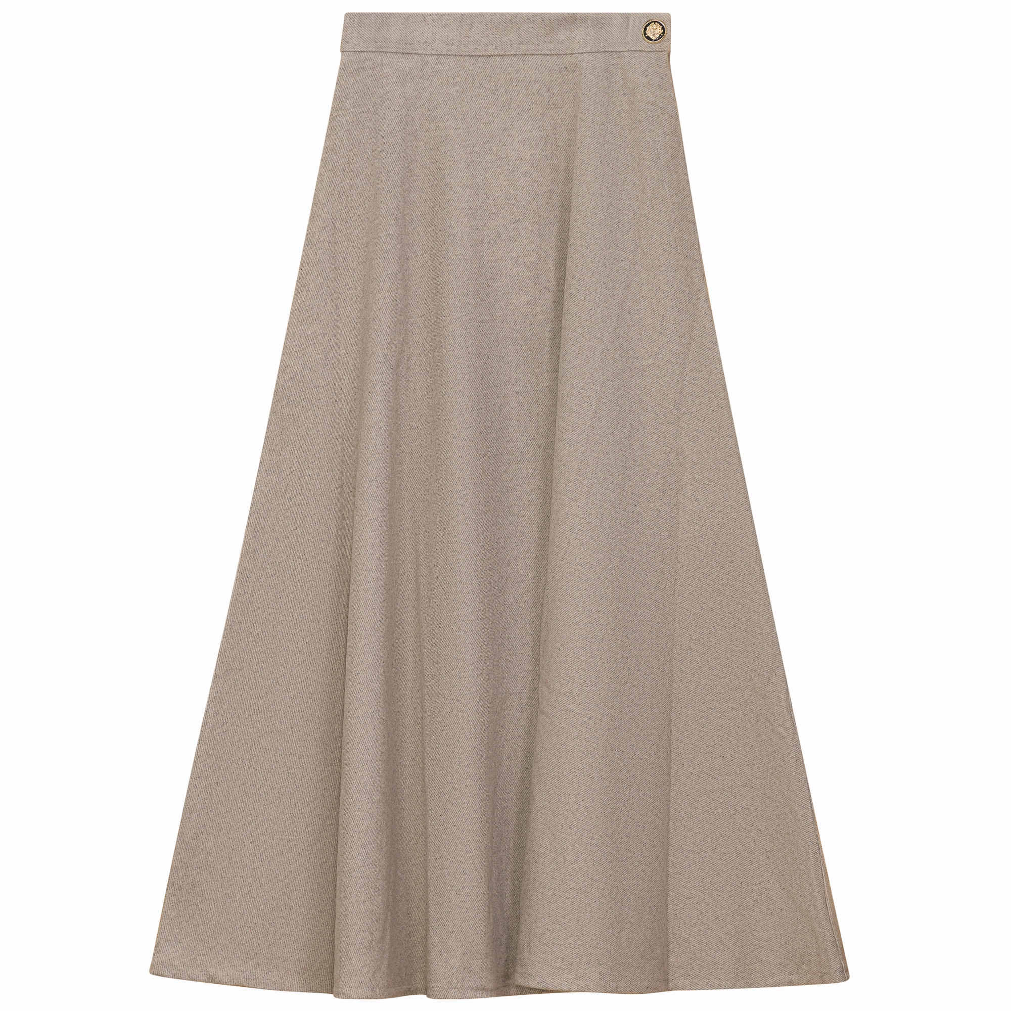 Tropical theme Earth Tones Viva K Oatmeal Wool Midi Skirt WB5CM1700SM