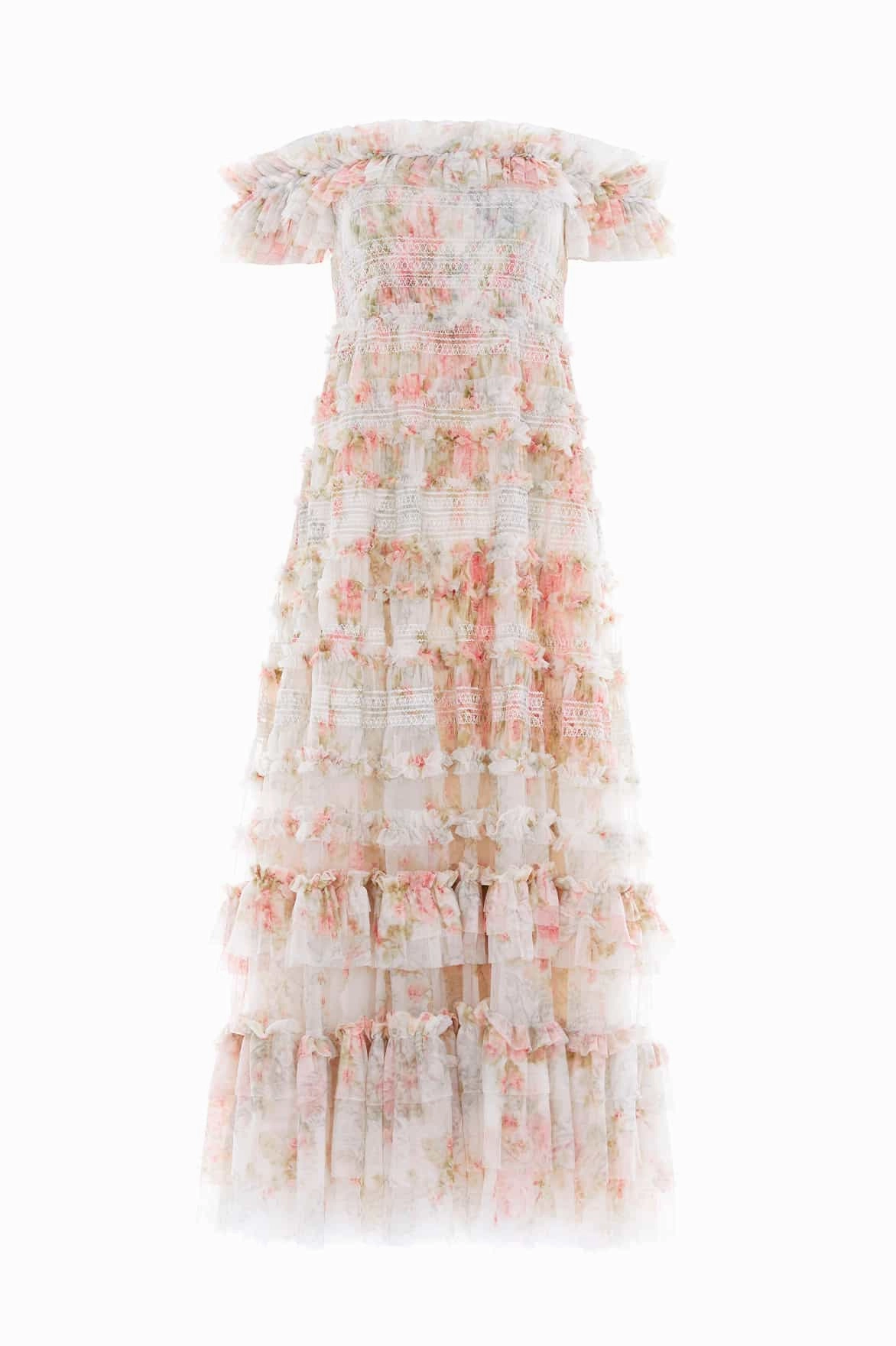 Warm Touch Smart And Comfortable Madame Rose Elodie Off-Shoulder Ankle Gown