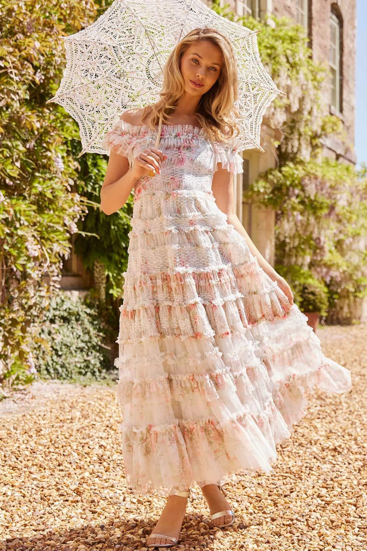 Madame Rose Elodie Off-Shoulder Ankle Gown Trend Movement