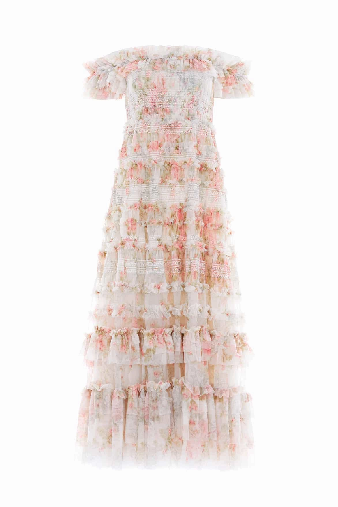 Madame Rose Elodie Off-Shoulder Ankle Gown Shape Retention Vibrant Aesthetic