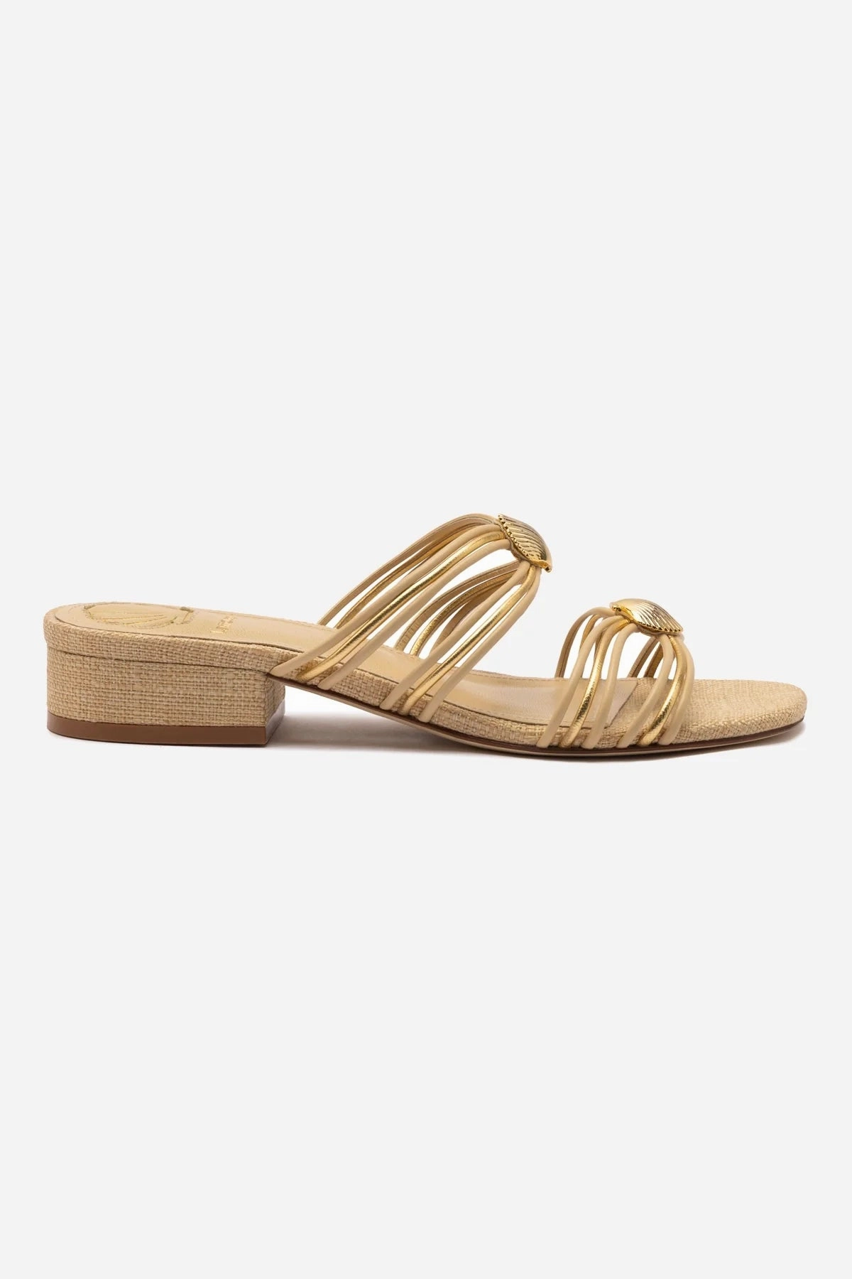 Week Easy Shelly Flat Mule In Beige Raffia