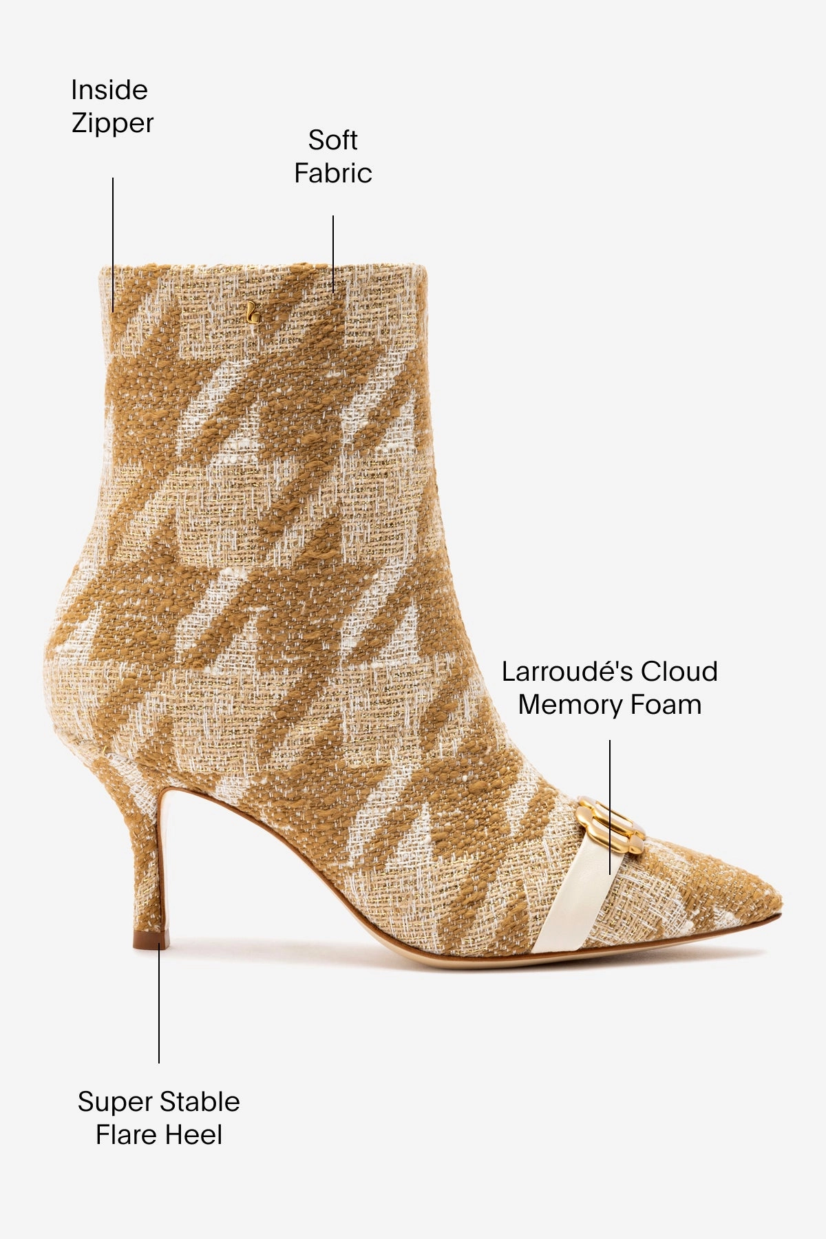 Mini Kate Boot In Latte Houndstooth Fabric Power Flow