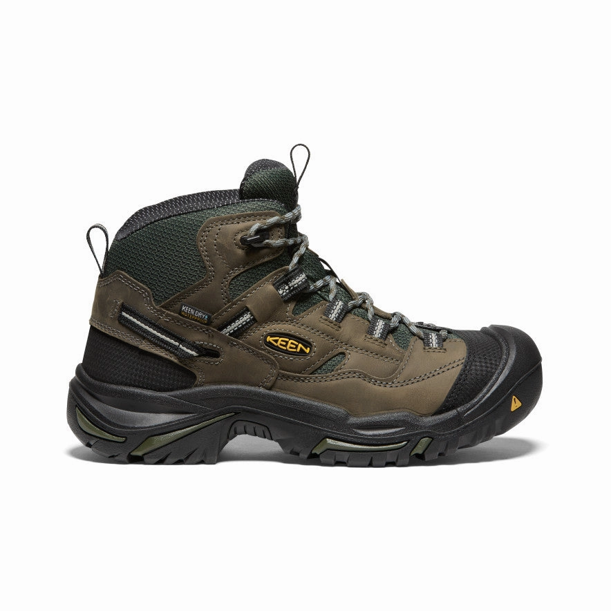 Anti Friction Men's Braddock Waterproof Mid (Steel Toe)  |  Gargoyle/Forest  Night